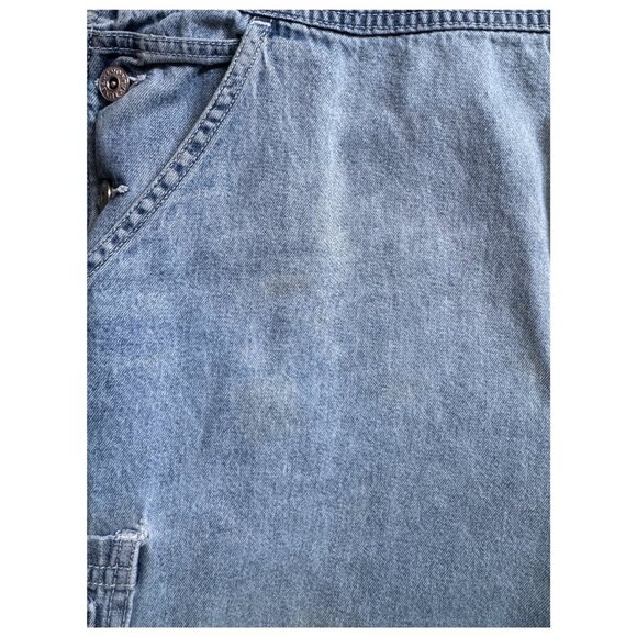 Looney Tunes Tweety Bird Distressed Denim Overall Shorts 90s–Y2K Size XL Vintage - Picture 10 of 11